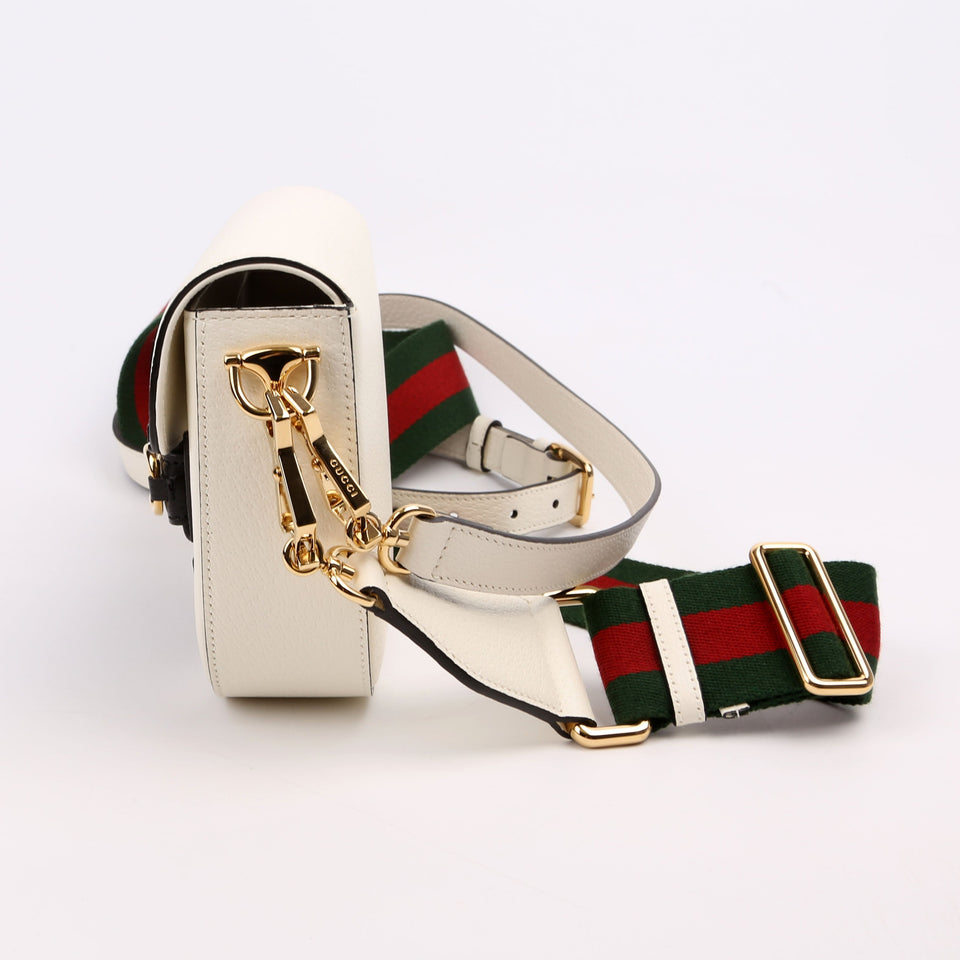 Gucci 658574 X Adiddas 1955 Horsebit Mini White/Black Bag