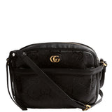 Gucci 675776 GG Star Embossed Leather Small Shoulder Black Bag