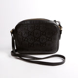 Gucci 675776 GG Star Embossed Leather Small Shoulder Black Bag