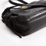 Gucci 675776 GG Star Embossed Leather Small Shoulder Black Bag