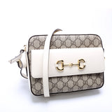 Gucci 645454 Horsebit 1955 Small White Bag
