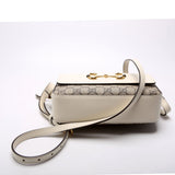 Gucci 645454 Horsebit 1955 Small White Bag