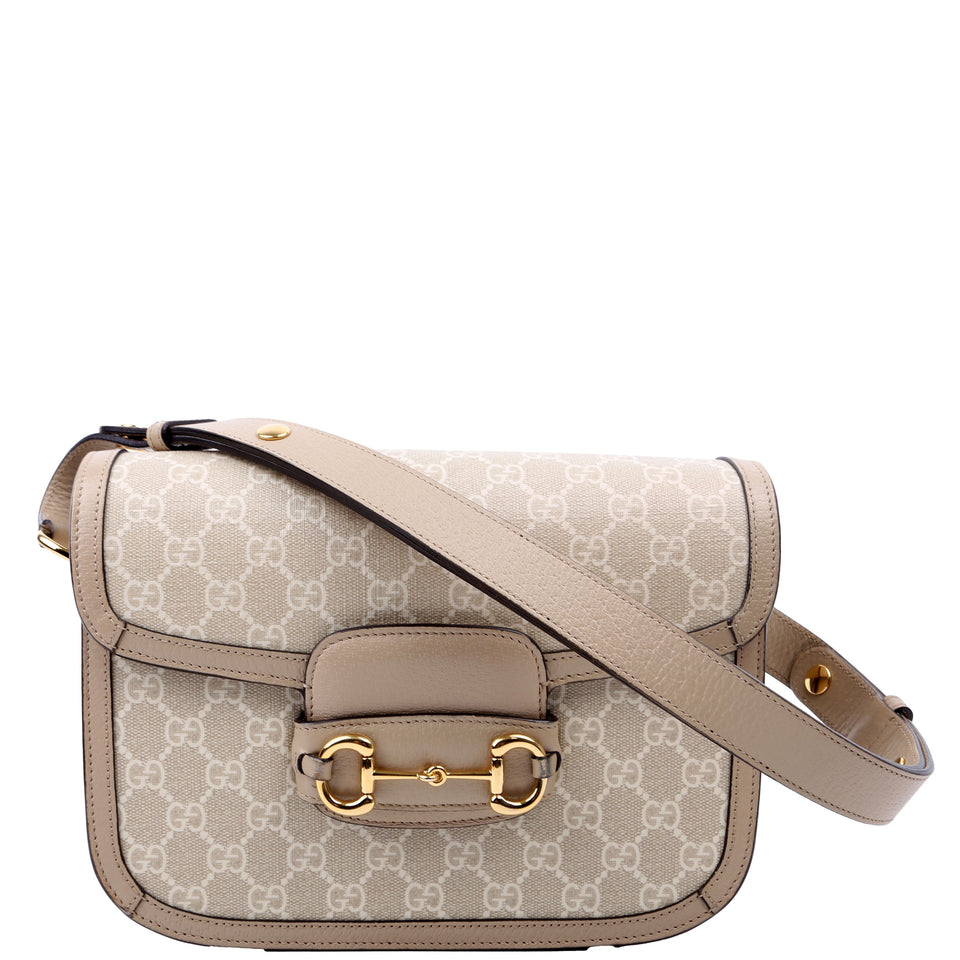 Gucci 602204 1955 Horsebit Shoulder White Bag