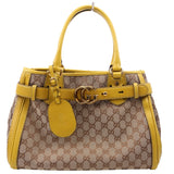 Gucci 247183 GG canvas Running Tote Medium Yellow Bag