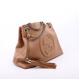 Gucci 536196 Soho Chain Tote Newer Beige Bag
