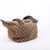 Gucci 131230 GG Canvas Web Bucket Tote Bag