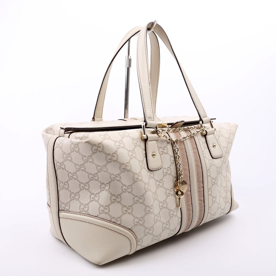 Gucci GG Treasure Boston White Bag