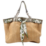 Gucci 153033 Straw Positano Tote Green Bag