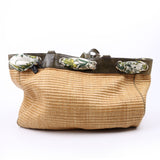 Gucci 153033 Straw Positano Tote Green Bag