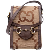 Gucci 625615 Horsebit 1955 Jumbo GG Canvas Mini Bag