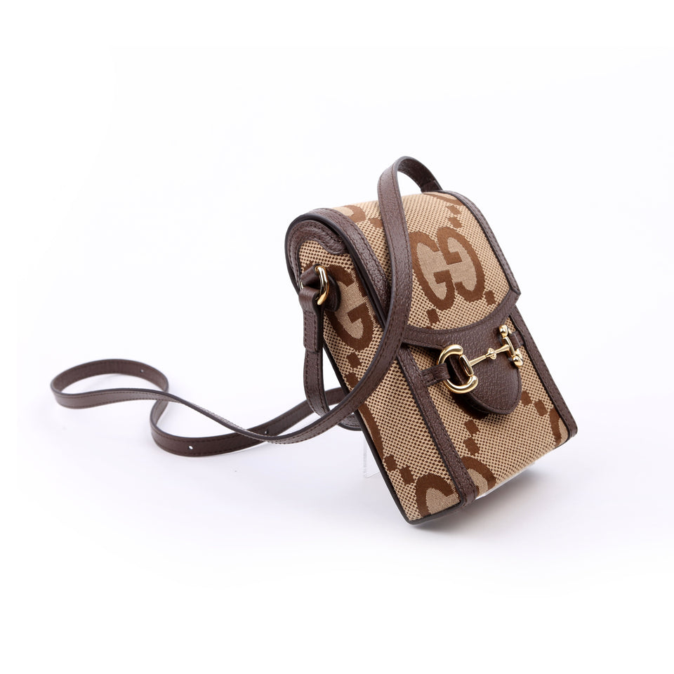 Gucci 625615 Horsebit 1955 Jumbo GG Canvas Mini Bag