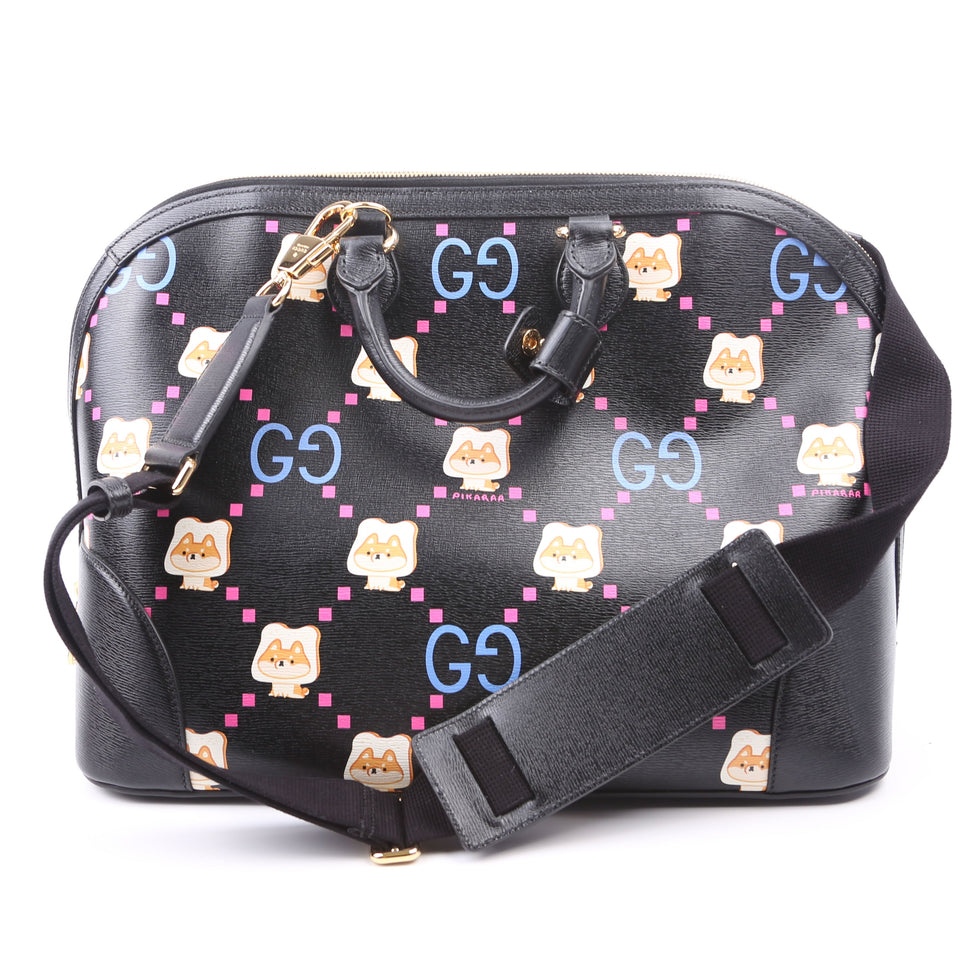 Gucci 739725 Dome Satchel Pikarar Black Bag
