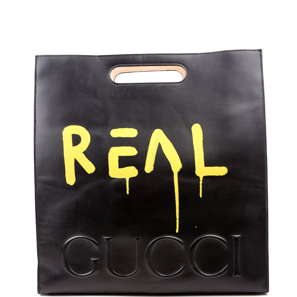 Gucci 415883 Ghost Real Large Tote Black Bag