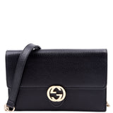 Gucci 510314 Interlocking G Chain Wallet Black Bag