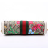 Gucci 503877 GG Supreme Flora Ophidia Small Chain White Bag