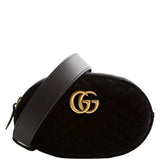 Gucci 476434 Marmont Velvet Belt Black Bag