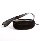 Gucci 476434 Marmont Velvet Belt Black Bag