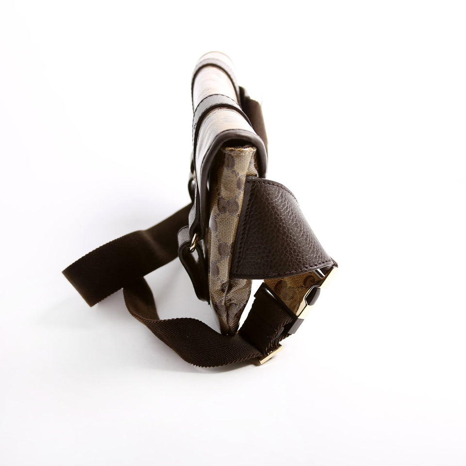 Gucci 374617 GG Crystal Waist Belt Brown Bag