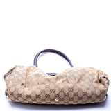 Gucci GG Canvas Abbey D Ring Large Hobo Tan Bag