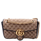 Gucci 443497 Marmont GG Canvas Shoulder Small Flap Bag