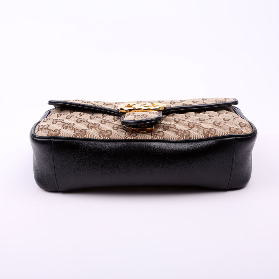 Gucci 443497 Marmont GG Canvas Shoulder Small Flap Bag