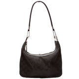 Gucci 01233 GG Canvas Small Clasp Hobo Black Bag