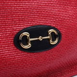 Gucci 623694 1955 Horsebit Raffia Tote Red Bag