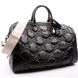 Gucci 700762 GG Matelasse Medium Shuffle Black Bag