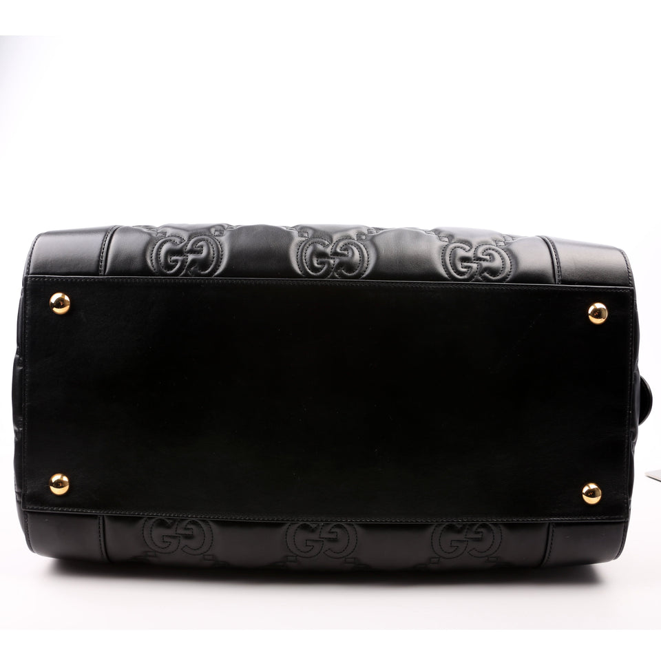 Gucci 700762 GG Matelasse Medium Shuffle Black Bag
