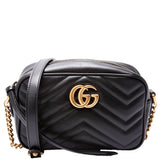 Gucci 448065 Marmont Mini Camera Black Bag