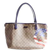 Gucci 203693 X Unicef American Flag GG Supreme Joy Tote Bag