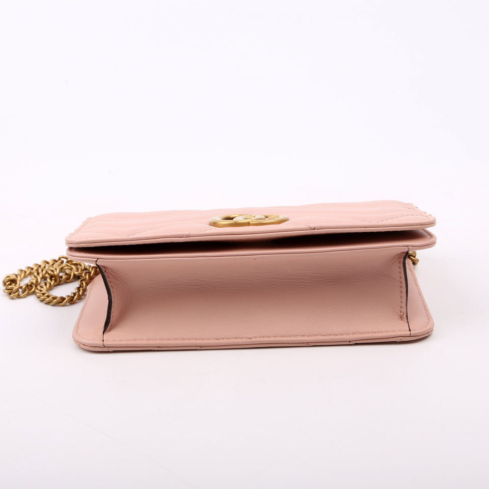 Gucci 488426 GG Marmont Mini Pink Bag