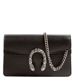 Gucci 476432 Dionysus Leather Super Mini Black Bag