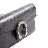Gucci 476432 Dionysus Leather Super Mini Black Bag