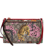 Gucci 454111 GG Supreme Blooms/Bengal Double Zip Shoulder Bag