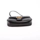 Gucci 446744 Marmont Leather Shoulder Mini Flap Black Bag