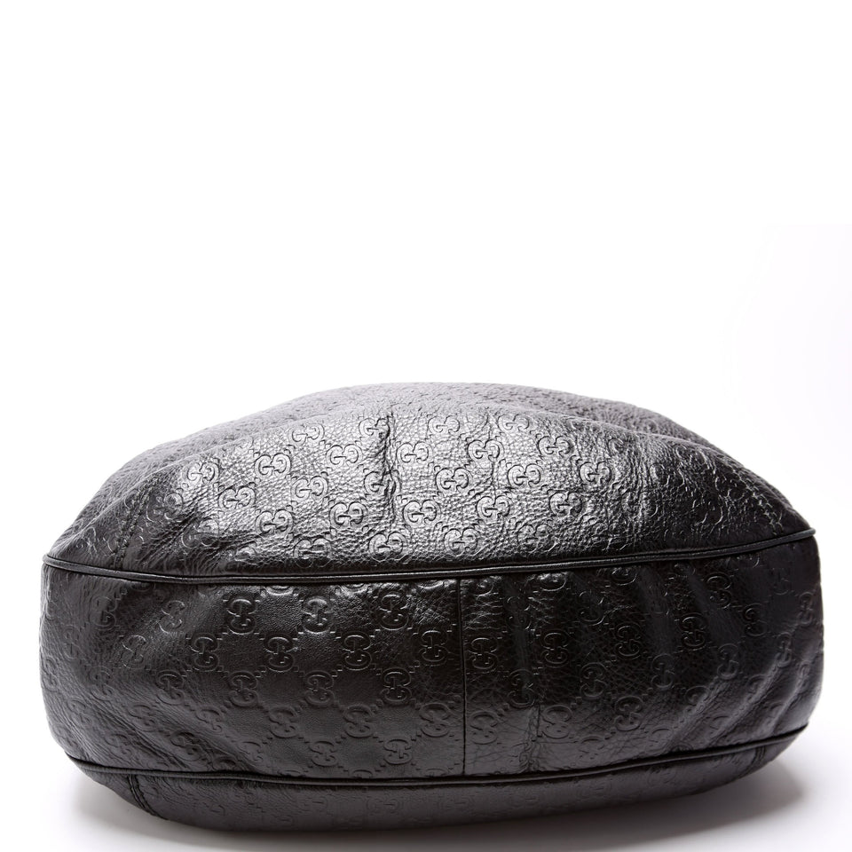 Gucci 233604 GG Leather Large Hobo Black Bag