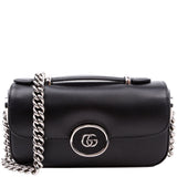 Gucci 760194 Petite GG Mini Calfskin Shoulder Black Bag