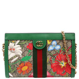 Gucci 503877 GG Supreme Flora Ophidia Small Chain Green Bag
