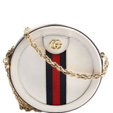 Gucci 550618 Ophidia Leather Round Small Crossbody White Bag