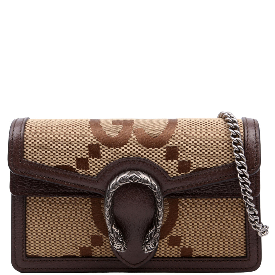Gucci 476432 Dionysus Jumbo GG Super Mini Brown Bag
