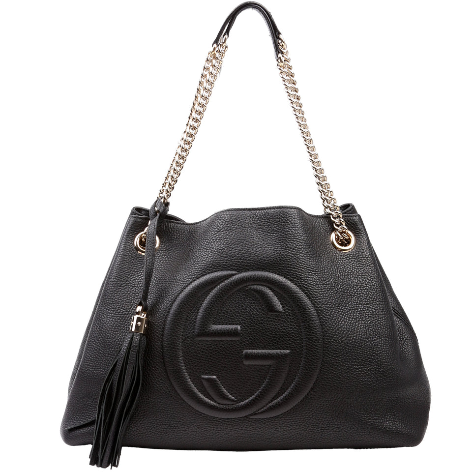 Gucci 536196 Soho Chain Tote Newer Black Bag