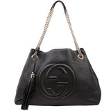 Gucci 536196 Soho Chain Tote Newer Black Bag