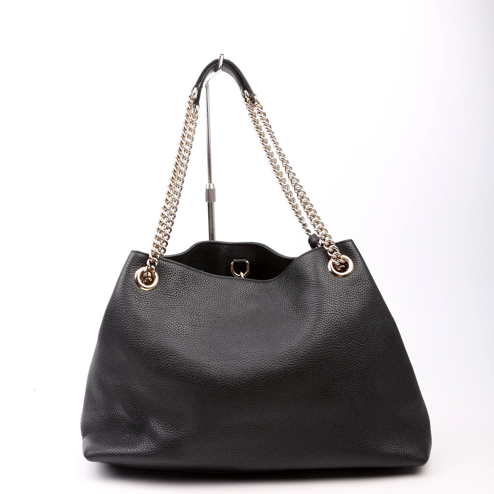 Gucci 536196 Soho Chain Tote Newer Black Bag