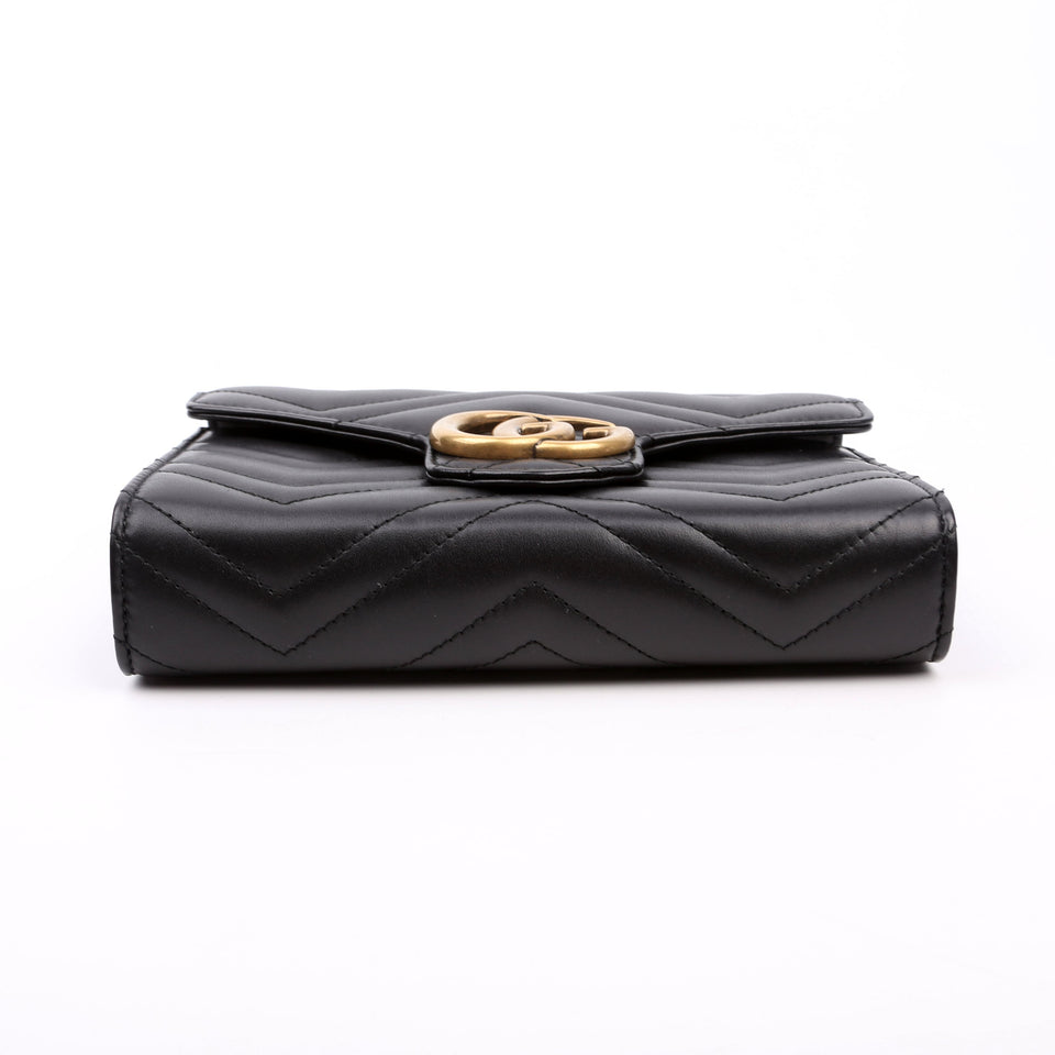 Gucci 474575 Marmont Chain Wallet Black Bag
