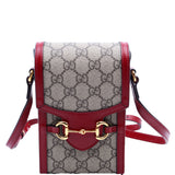 Gucci 625615 Horsebit 1955 GG Supreme Mini Red Bag