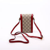 Gucci 625615 Horsebit 1955 GG Supreme Mini Red Bag