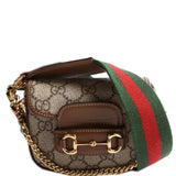 Gucci 699760 Horsebit 1955 GG Supreme Wallet On Strap Brown Bag