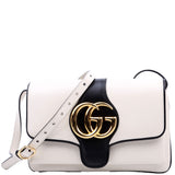 Gucci 550129 Arli Flap Small Calfskin White/Black Bag