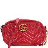 Gucci 447632 Marmont Small Leather Camera Red Bag